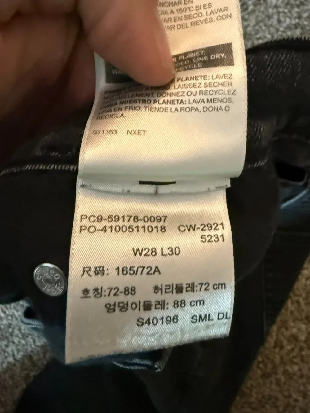 Levi Strauss Signature Slim Black Jeans 28x30